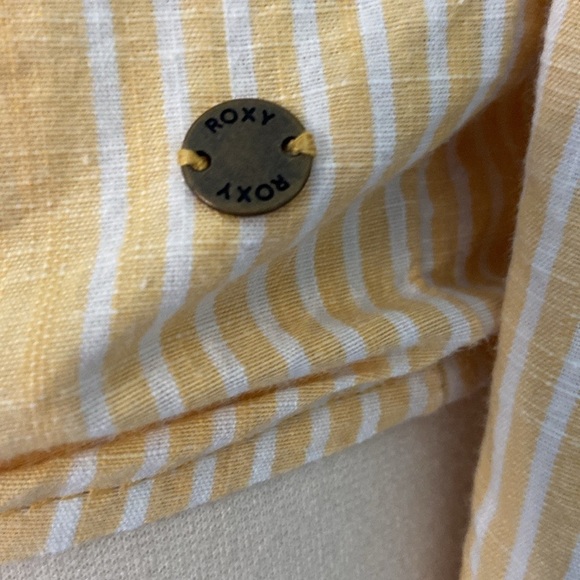 Roxy off the shoulder top medium pastel stripes beach California vacation surf - Picture 5 of 13